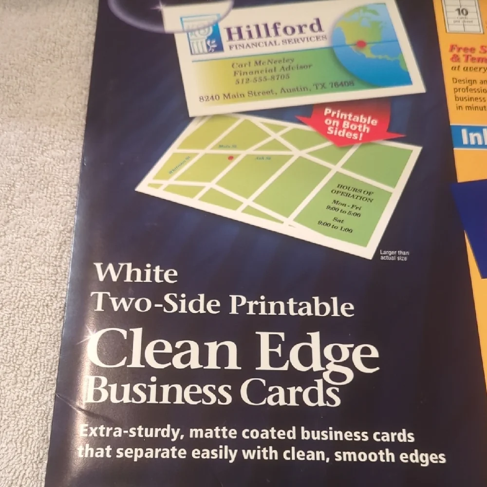 Avery White and Blue Clean Edge Business Cards Pack